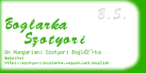 boglarka szotyori business card